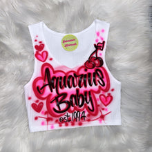 Load image into Gallery viewer, Custom Airbrush Crop Top | Ribber Crop Top Tank top | Women's Crop top