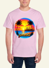 Load image into Gallery viewer, Galveston Orange Sunset Airbrush-Style Tee