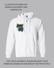 Load image into Gallery viewer, Personalized Airbrush Zip Up Hoodie for Women | Custom Name & Color