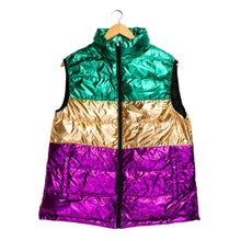 Load image into Gallery viewer, 🎭 Mardi Gras Metallic Colorblock Vest – One Size