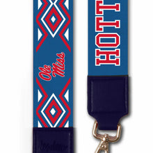 Load image into Gallery viewer, Mississipi " Hotty Toddy" 2" Wide Printed Purse Strap - Ole Miss / Game Day Football Team Crossbody Stadium Bag Strap