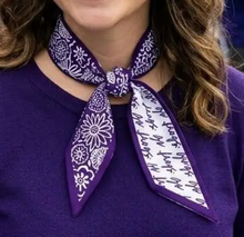 Load image into Gallery viewer, TCU Horned Frogs Reversible Skinny Satin Scarf – College Game Day Spirit Accessory