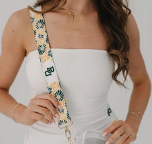 Load image into Gallery viewer, Baylor University Floral Print Bag Strap: Waco Texas Spirit Game Day Purse Belt (1.5" x 55")