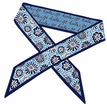 Load image into Gallery viewer, North Carolina "Go Heels" Satin Scarf - Reversible Light Blue and White Game Day Accessory
