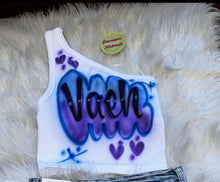 Load image into Gallery viewer, Custom Airbrush One Shoulder Crop Tank Top