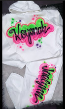 Load image into Gallery viewer, Custom Airbrush Kids Set | Personalized Name Hoodie & Sweatpants | Retro 90s Style