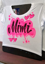 Load image into Gallery viewer, Custom Airbrush V-day  Crop Tee/ Personalized Name crop Tee/ Gift Idea