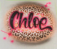 Load image into Gallery viewer, 🐆✨🖤Custom Personalized Cheetah Airbrush Name T-shirt 🐆✨🖤- Personalized Airbrush Tee