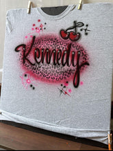 Load image into Gallery viewer, 🐆✨🖤Custom Personalized Cheetah Airbrush Name T-shirt 🐆✨🖤- Personalized Airbrush Tee