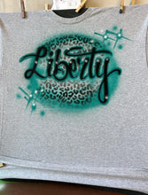 Load image into Gallery viewer, 🐆✨🖤Custom Personalized Cheetah Airbrush Name T-shirt 🐆✨🖤- Personalized Airbrush Tee