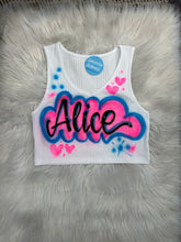 Load image into Gallery viewer, Custom Airbrush Crop Top | Ribber Crop Top Tank top | Women's Crop top