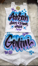 Load image into Gallery viewer, White Beater tank Top Shorts Set Festival Outfit