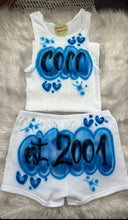 Load image into Gallery viewer, White Beater tank Top Shorts Set Festival Outfit