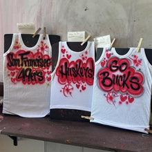 Load image into Gallery viewer, Red Custom Airbrush Game Day Tank Top
