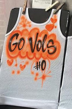 Load image into Gallery viewer, Orange Custom Airbrush Game Day Tank Top