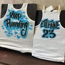 Load image into Gallery viewer, Blue Custom Airbrush Game Day Tank Top