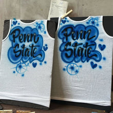 Load image into Gallery viewer, Blue Custom Airbrush Game Day Tank Top