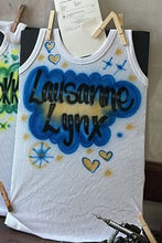 Load image into Gallery viewer, Blue Custom Airbrush Game Day Tank Top
