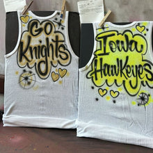 Load image into Gallery viewer, Yellow/Gold Custom Airbrush Game Day Tank Top