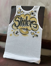 Load image into Gallery viewer, Yellow/Gold Custom Airbrush Game Day Tank Top