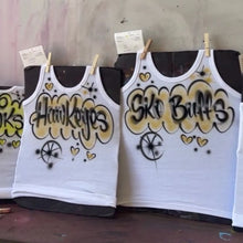 Load image into Gallery viewer, Yellow/Gold Custom Airbrush Game Day Tank Top