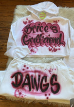 Load image into Gallery viewer, Custom Airbrush Game Day 2 Piece Sweatsuit (Cropped Hoodie + Sweatpants)