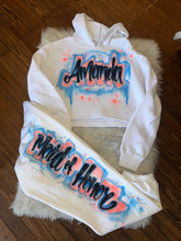 Load image into Gallery viewer, Custom Airbrush Game Day 2 Piece Sweatsuit (Cropped Hoodie + Sweatpants)