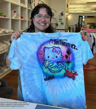 Load image into Gallery viewer, Hello Kitty Mermaid Custom Personalized Airbrush Name Brach Vacation T-shirt