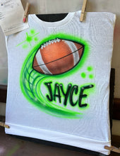 Load image into Gallery viewer, ⚽🏀🏈⚾Custom Ball Airbrush Name Sports Shirt ⚽🏀🏈⚾ - Coach team Gift Basketball Soccer Baseball Volleyball Football