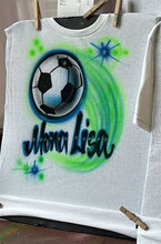 Load image into Gallery viewer, ⚽🏀🏈⚾Custom Ball Airbrush Name Sports Shirt ⚽🏀🏈⚾ - Coach team Gift Basketball Soccer Baseball Volleyball Football