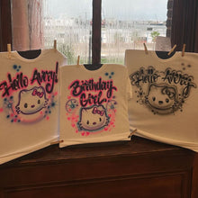 Load image into Gallery viewer, Hello Kitty Mermaid Custom Personalized Airbrush Name Brach Vacation T-shirt