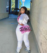 Load image into Gallery viewer, Custom Airbrush Game Day 2 Piece Sweatsuit (Cropped Hoodie + Sweatpants)