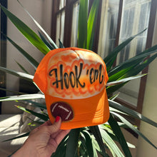 Load image into Gallery viewer, Custom Airbrush Game Day Trucker Hat with Football Patch