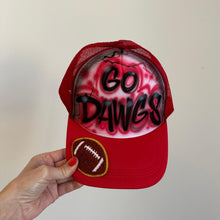 Load image into Gallery viewer, Custom Airbrush Game Day Trucker Hat with Football Patch