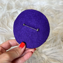 Load image into Gallery viewer, Geaux Tigers Beaded Button in Purple and Yellow – Game Day Stadium Pin