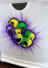 Load image into Gallery viewer, Mardi Gras Custom Personalized Airbrush Name T-Shirt
