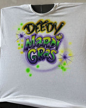 Load image into Gallery viewer, Mardi Gras Custom Personalized Airbrush Name T-Shirt