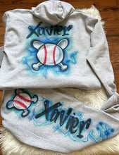 Load image into Gallery viewer, Custom Airbrush Kids Set | Personalized Name Hoodie & Sweatpants | Retro 90s Style
