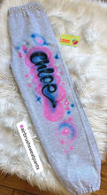 Load image into Gallery viewer, Custom Airbrush Kids Sweatpants | Personalized Name Outfit | Youth Custom Airbrush Clothing | Birthday Gift for Kids