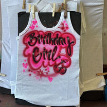 Load image into Gallery viewer, Custom Airbrush Kids White Ribbed Tank Top