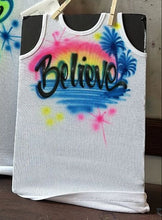Load image into Gallery viewer, Custom Airbrush Kids White Ribbed Tank Top