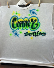 Load image into Gallery viewer, Front & Back Personalized Airbrush Shirt – Custom Name + Colors