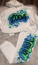 Load image into Gallery viewer, Custom Airbrush Kids Set | Personalized Name Hoodie & Sweatpants | Retro 90s Style