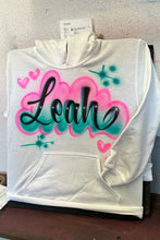 Load image into Gallery viewer, Custom Airbrush Game Day Hoodie | Customizable White Hoodie | Personalized Game Day Hoodie