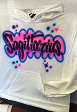 Load image into Gallery viewer, Custom Airbrush Game Day Hoodie | Customizable White Hoodie | Personalized Game Day Hoodie