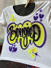 Load image into Gallery viewer, Custom Airbrush Mardi Gras Crop Top – Personalized Carnival Top