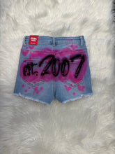 Load image into Gallery viewer, Custom Airbrush Name Jean Shorts | Personalized Shorts