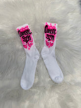 Load image into Gallery viewer, Custom Airbrush White cotton Crew Socks | Cute Socks | Cute socks for women