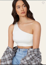 Load image into Gallery viewer, Custom Airbrush One Shoulder Crop Tank Top