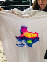 Load image into Gallery viewer, Custom Personalized Airbrush Name  t shirt, sunset airbrush , Texas state outline airbrush